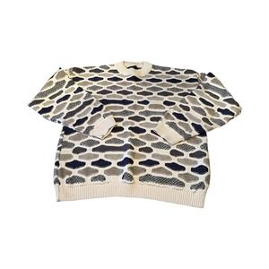 VTG 90S OLD GLORY COOGI STYLE BIGGIE 3D TEXTURED KNIT MULTICOLOR USA M